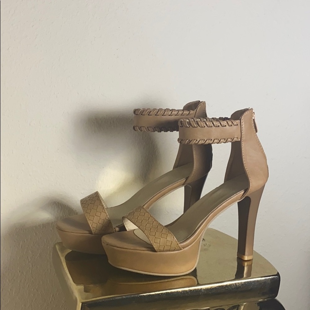 Camel Platform Open Toe Heels - Picture 5 of 5